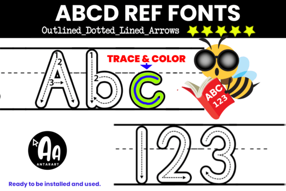 Abcd Ref Outlined Dotted Arrows Lined Font Review